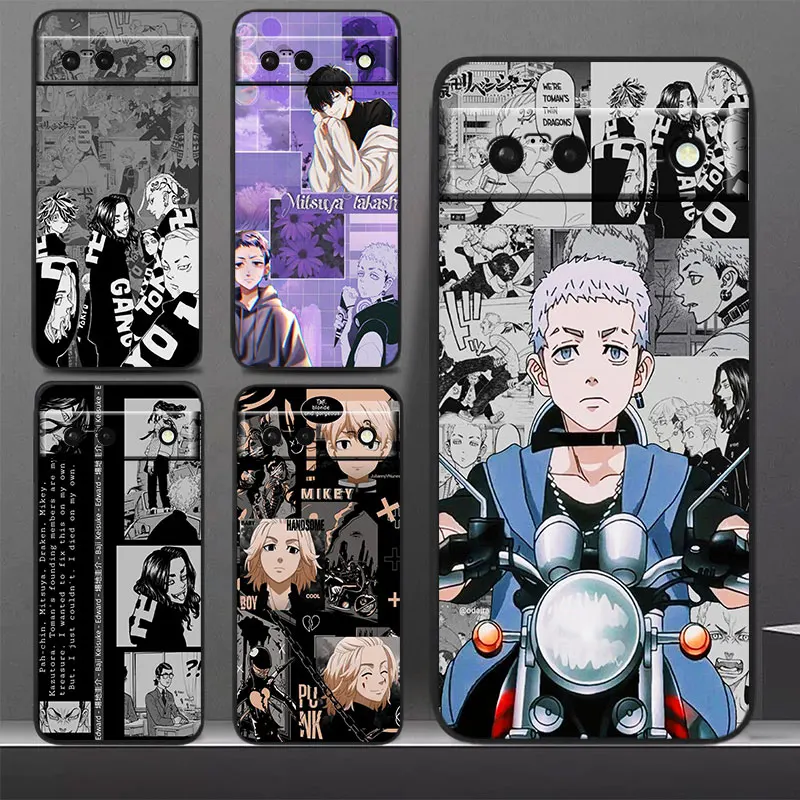 

Hot Tokyo Revengers Anime Phone Case For Google Pixel 7 Pro 6 Pro 6A 5A 5 4 4A XL 5G Black Soft Cover Fundas Cover
