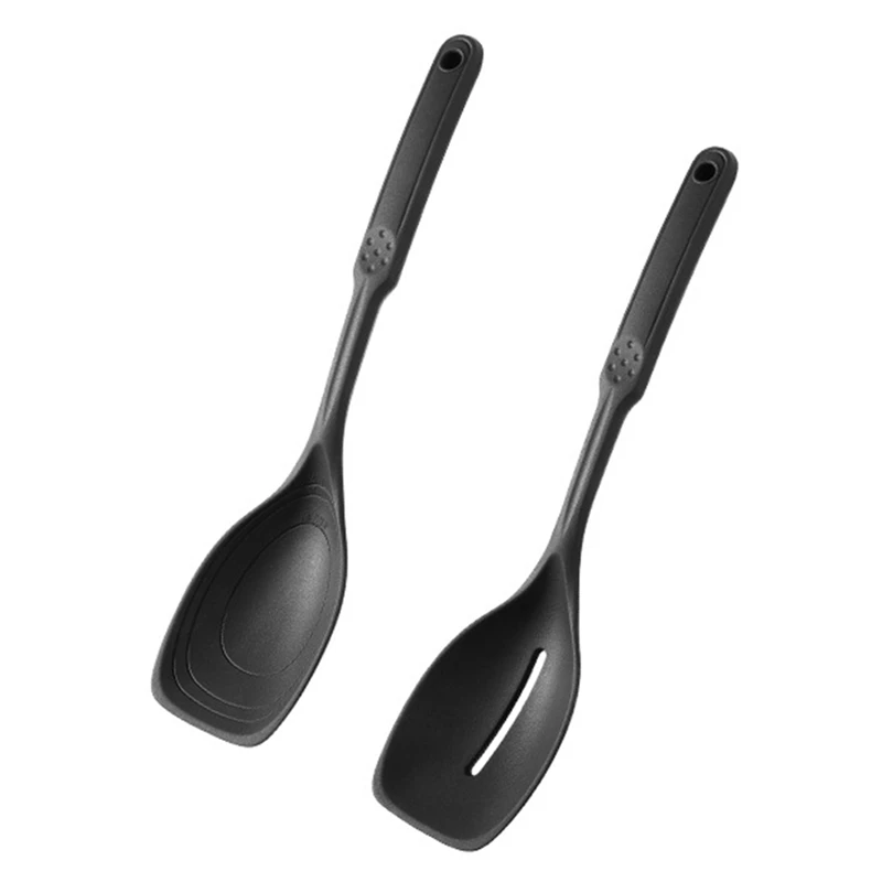 

Silicone Cooking Spoon Spoon With Deep Bolw And Measurement Mark For Mixing, Serving