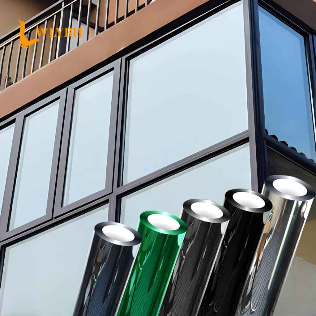 House Anti Look Window Privacy Film Anti Look Vinyl Mirror Foil Non Adhesive Glass Screen Tint Stickers Rolls UV Protection Tool