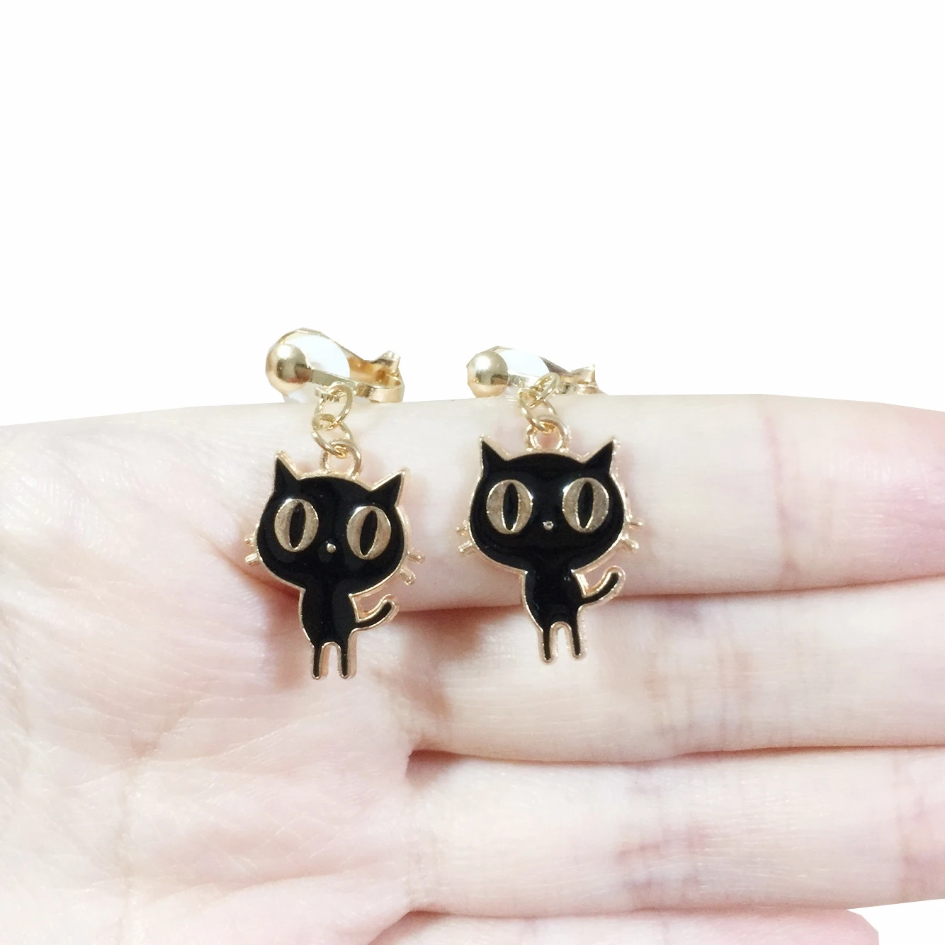Kawaii Animals Alloy Clip Earring Sweetie Resin Earring Smile Cat Earrings for Women Girls ear clip earrings,clip earrings,ear clip,ear accessories