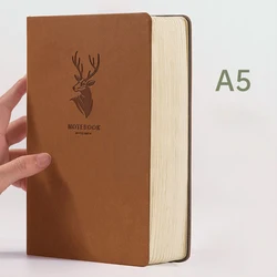 Super épais! Carnet de notes en cuir cerf A5, 416 Pages, pour le travail quotidien, bureau, 1 2 ans, écriture en cadeau 