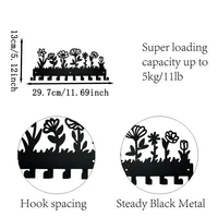 Flower Design Key Holder Metal Wall Mounted Rack Hook Wall Hanging Storage Rack Coat Rack Key Hanger Wall Hanging key Hanger 2