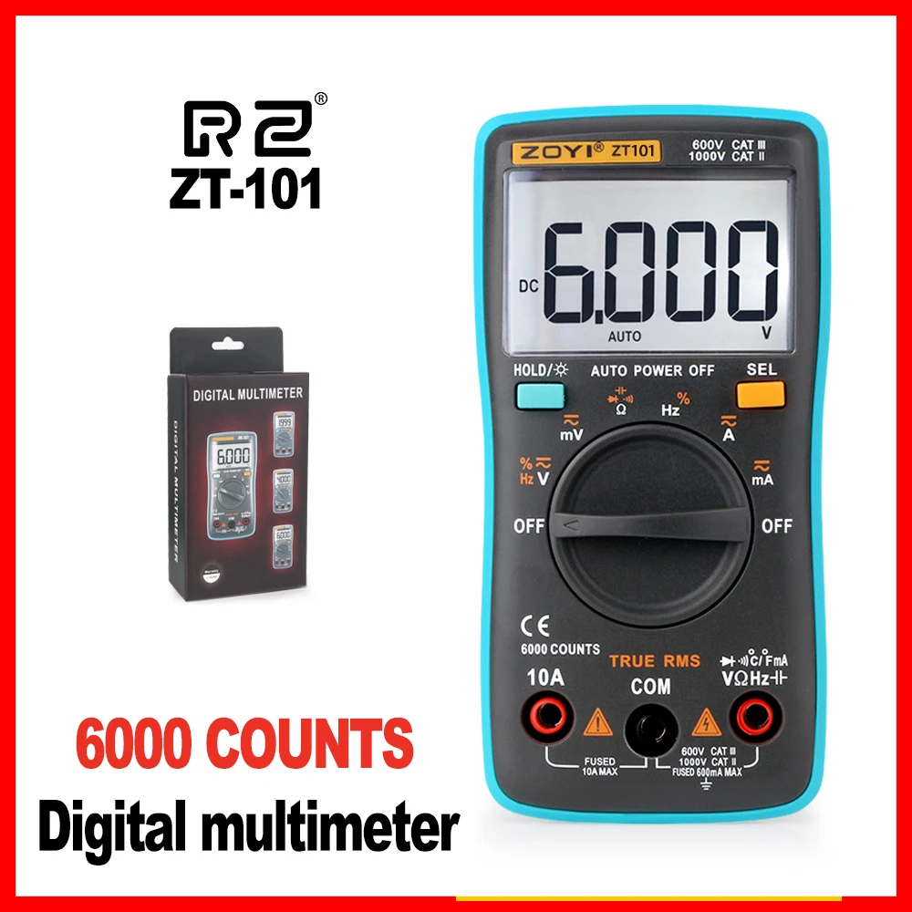 ZOYI Digital Multimeter backlight Meter voltage Diode Ammeter Voltmeter Resistance Frequency ZT98 ZT100 ZT101 ZT102