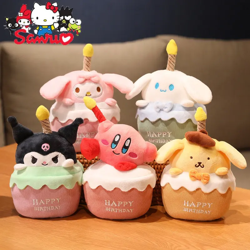 

Cake Styling MINISO Melody Kuromi Hello Kitty Cinnamoroll Pochacco Kirby Cute Doll Singing Glowing Creative Birthday Gift 20cm