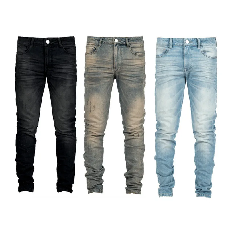 

2022 New Fashion Youth Casual Pants Medium Waist Slim Fit Men's Jeans