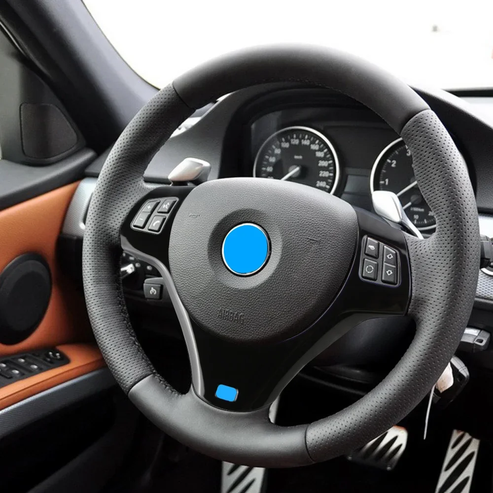 光沢 ABS ステアリング ホイール カバー フレーム 装飾 ステッカー 適用: テスラ モデル X カーボンファイバー調 AL-FF-1969 AL XEBRAD 2個セット カースタイリング ABS 光沢ステアリングホイール