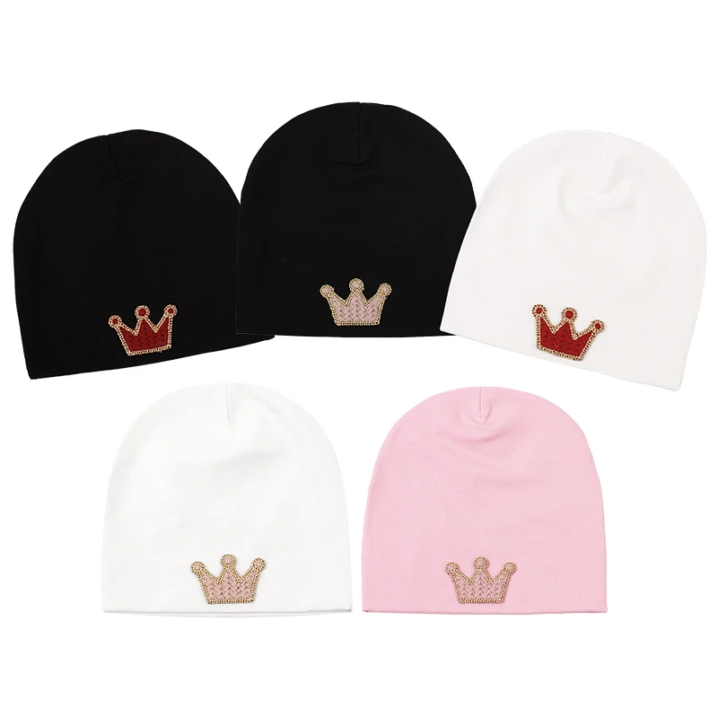 Baby Krone Hut 0-3 Monate Neugeborenen Baumwolle Baby Hut Solide Farbe Nette Casual Warme Beanie Für Baby Mädchen jungen
