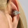 YCP New Original Design Fashion Trend Shining Micro-inlaid Zircon Green Eye Exotic Spirit Snake Ear Bone Clip Earrings 1