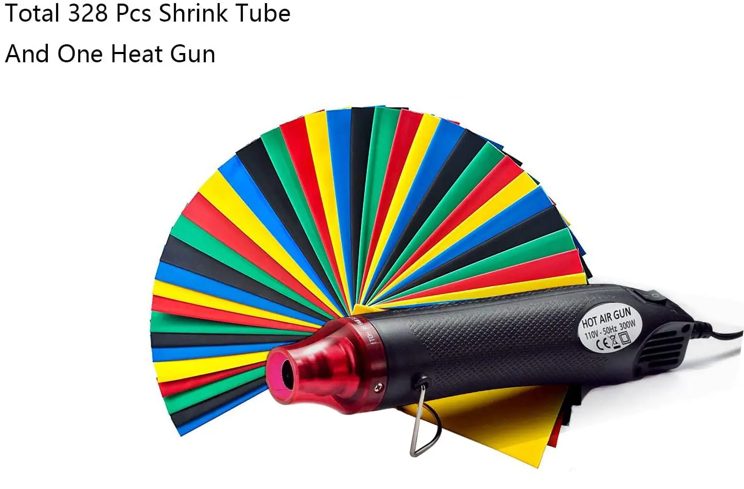 Heat Shrink Tubing Kit Mini Heat Gun 328 PCS Shrink Wrap Tube 2:1