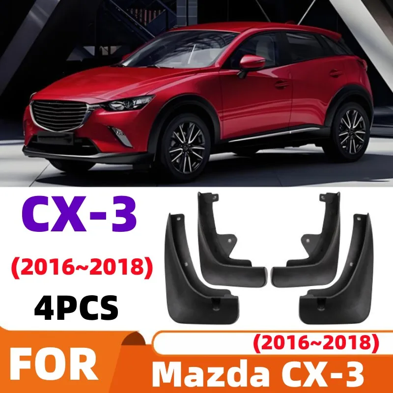 Kit De 4 Guardabarros Para Mazda CX-3 2015-2021 - Delanteros Y Traseros, Goma/Plástico, Antisalpicaduras