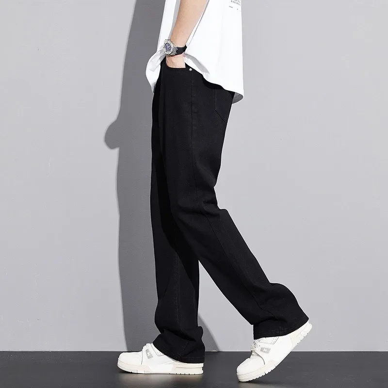 Spring Autumn Tall Men 190CM Guy Extra Long 115CM Lengthen Jeans Black Vintage Loose Straight Trousers Cowboy Male Denim Pants 3