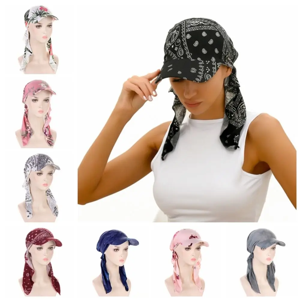 

Dustproof Long Tail Pirate Hat Solid Color Quick Dry Banded Headscarf Hat Versatile Seamless Hip Hop Headband Hat Cycling