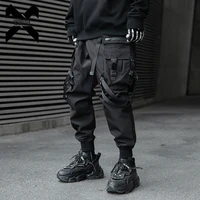 Hip Hop Tactical Cargo Pants Men Ribbons Joggers Trousers 2023 Spring Functional Elastic Waist Fahsion Streetwear Pant 1
