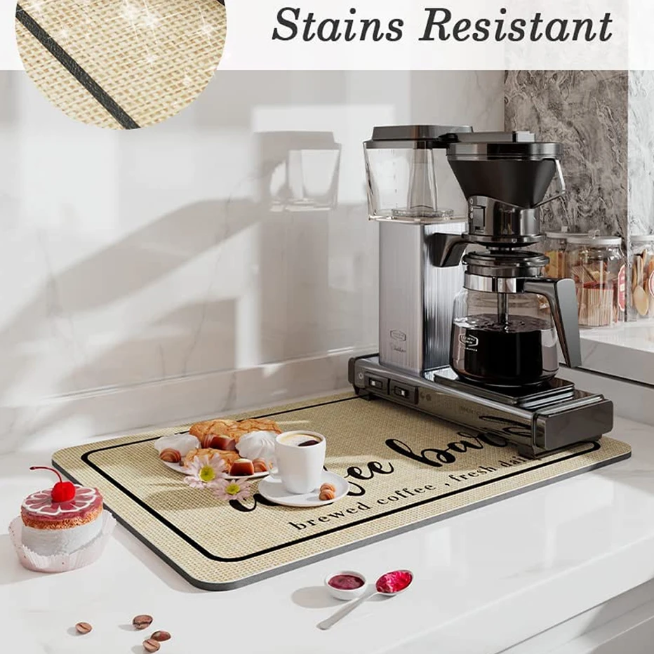 Silicone Coffee Maker Mat for Countertops Coffee Bar Accessories-Table Mat  Under Appliance Dish Drying Mat for Kitchen - AliExpress