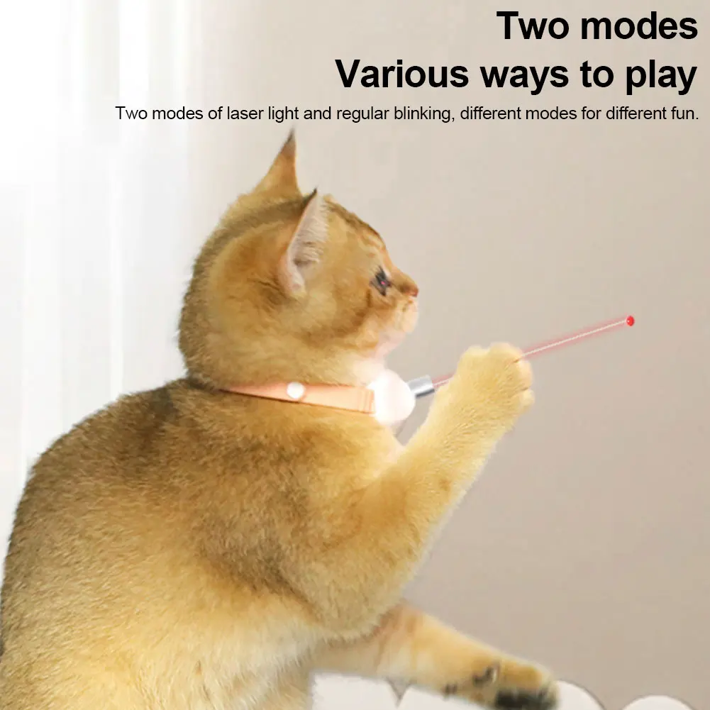 Electric Smart Amusing Kitten Collar Increase Agility Interactive Self Entertainment Cat Teasing Collar for Relieve Anxiety