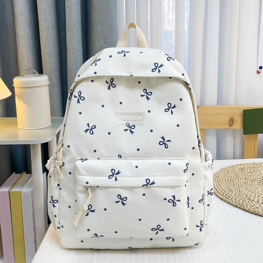 Women Student Backpack Floral Print Laptop Backpack Large Capacity Versatile Rucksack School Outdoor Camping Picnic Bag