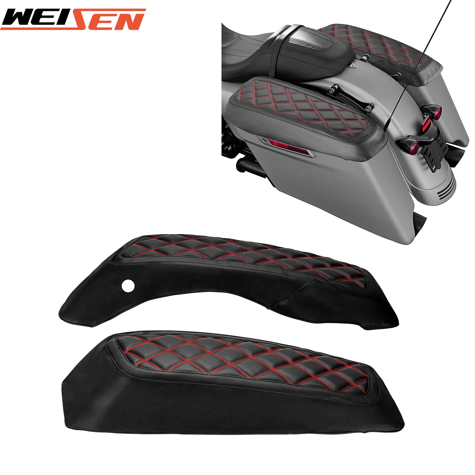 1PairMotorcycleSaddlebagLidCoversfor20142024HarleyTouringElectraRoadKingStreet