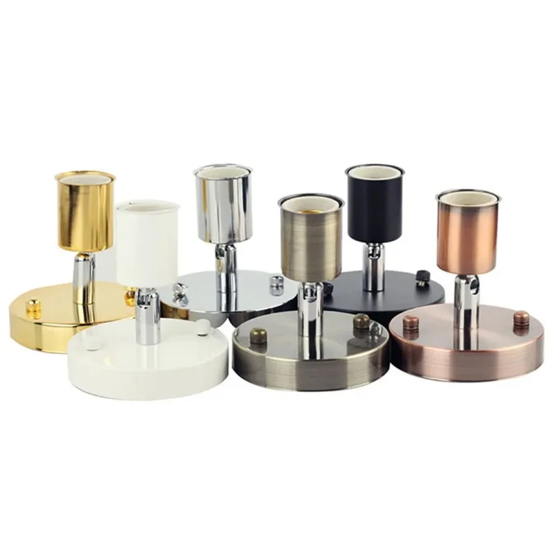 1pcs Black white silver bronze lamp base E27 Light Socket Antique Metal Lamp socket Holder for E27 Edison Incandescent Lamp lamp socket holder