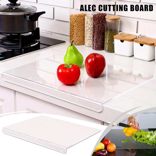 Encimera de cocina con tabla de cortar acrílica, encimera con tabla de cortar  transparente con bordes, protector de encimera, hogar y restaurante