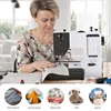 Mini Sewing Machine Portable Replaceable Presser Foot 38 Stitches Overlock Knitting Start Button Electric With Pedal Table 6