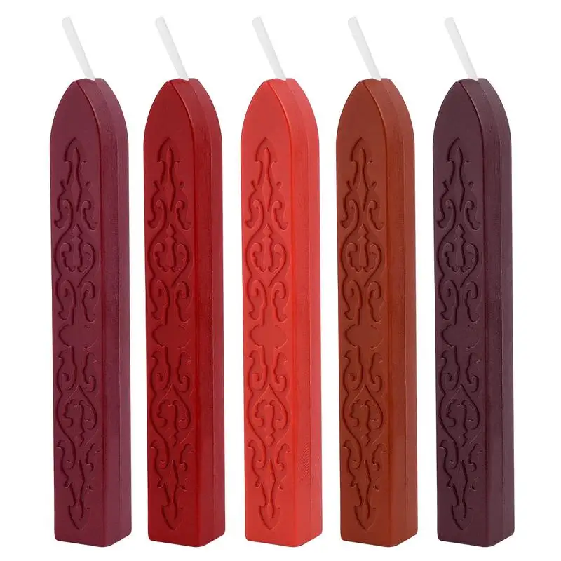 Pack of 5 Solid Color Sealing Wax Sticks for Envelopes, Invitations, and Gifts