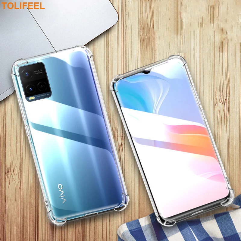 Shockproof Airbag Case For Vivo Y21 Y33S Soft Silicone Transparent