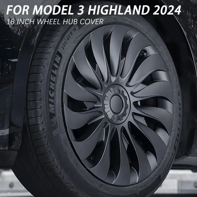 HubCap 18 Inch for New Tesla Model 3 Highland Performance Replacement Wheel Cap Automobile Full Rim Cover Accessories 4PCS wheel hub covers wheel hub caps