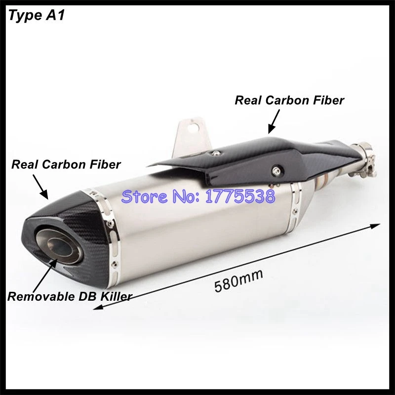 For Honda Forza 750 NSS 750 2021-2023 Slip on Motorcycle Exhaust Muffler Escape Moto DB Killer with Carbon Fiber Shield Cover - Image 2