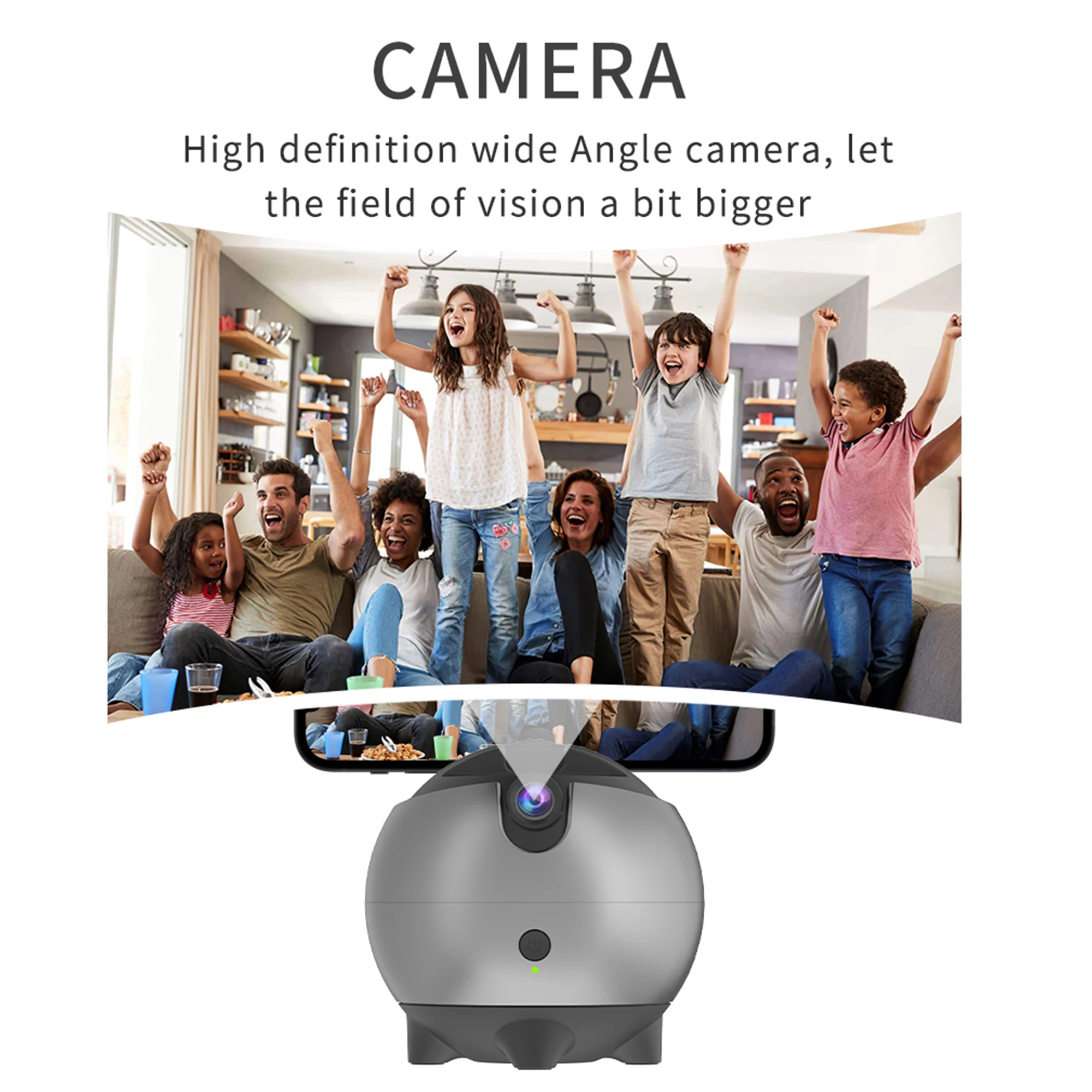 AI 자동 얼굴 추적 삼각대, 360 회전, 휴대폰 카메라 홀더, 배터리 포함, 스마트 셀카봉, 앱 불필요, 자동 추적