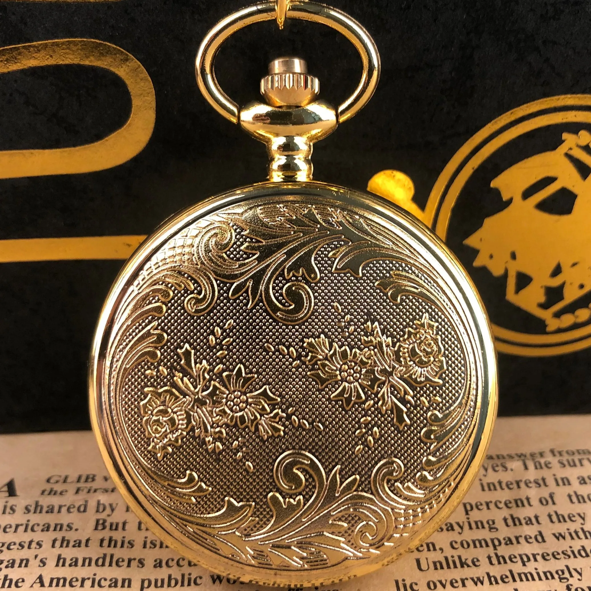 절묘한 블루 다이아몬드 꽃 쿼츠 포켓 시계, 아랍어 숫자 목걸이 펜던트 시계, 남녀공용 학생 선물, 팝 장식