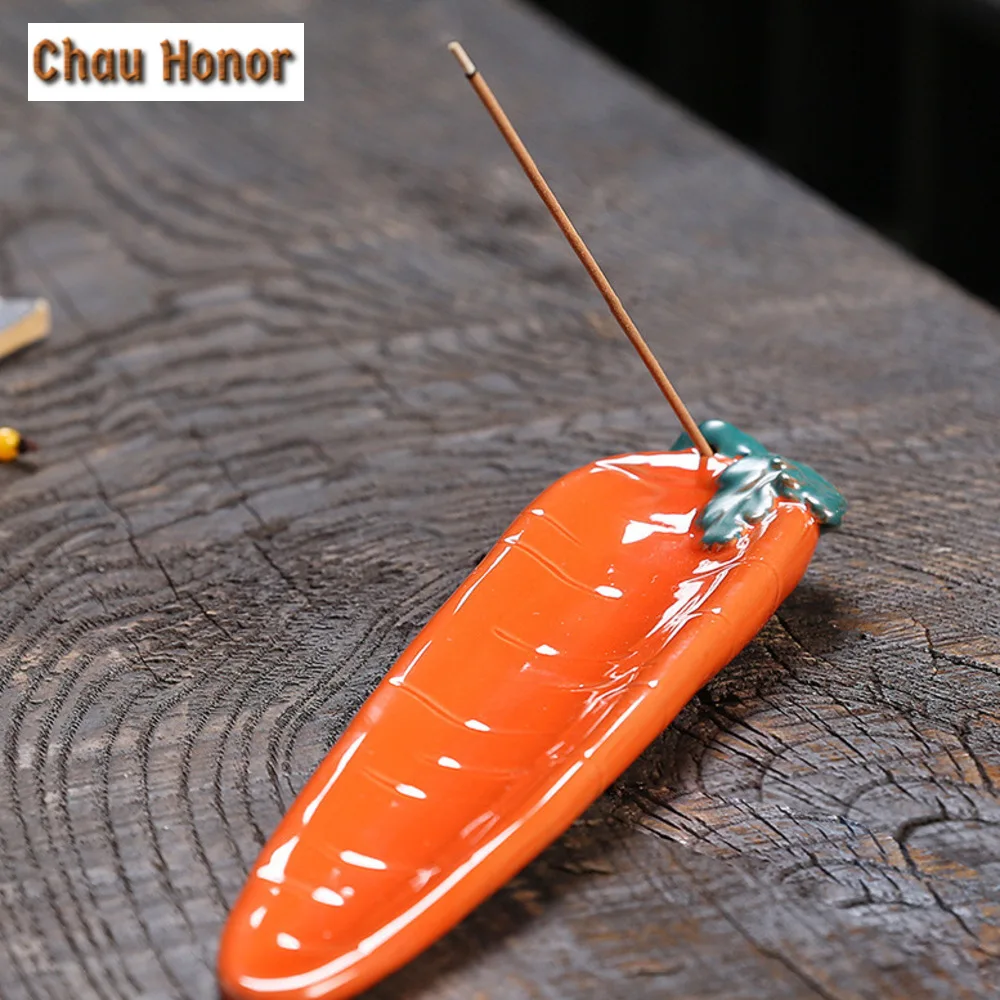 Creative Carrot Stick Incense Burner Holder Small Incense Home Incent Burner Ash Catcher Holder Home Living Room Office Decor