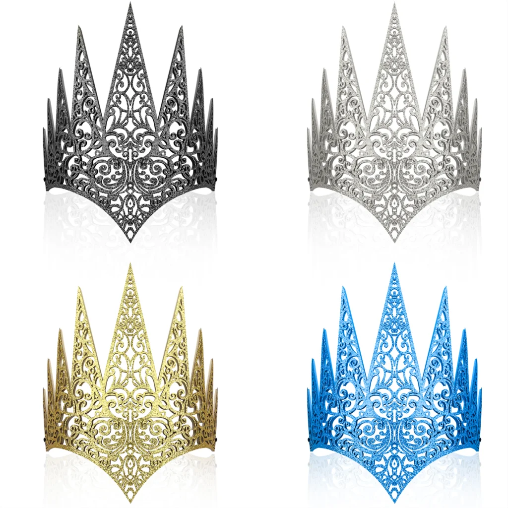 

4Pcs Queen Crown Tiara Halloween Gothic Crown Headdress Halloween Party Masquerade Cosplay Accessories