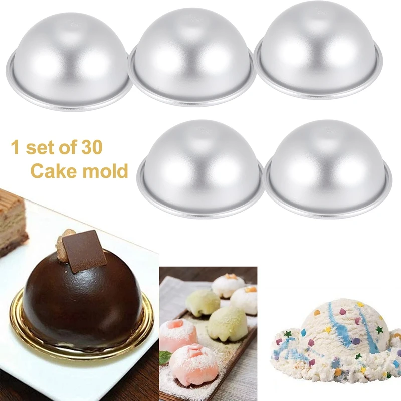 30PCS- Bath Bomb Mold Kit, 15 Set 3 Size Mold & Bath Bombs Press For DIY Making Supplies