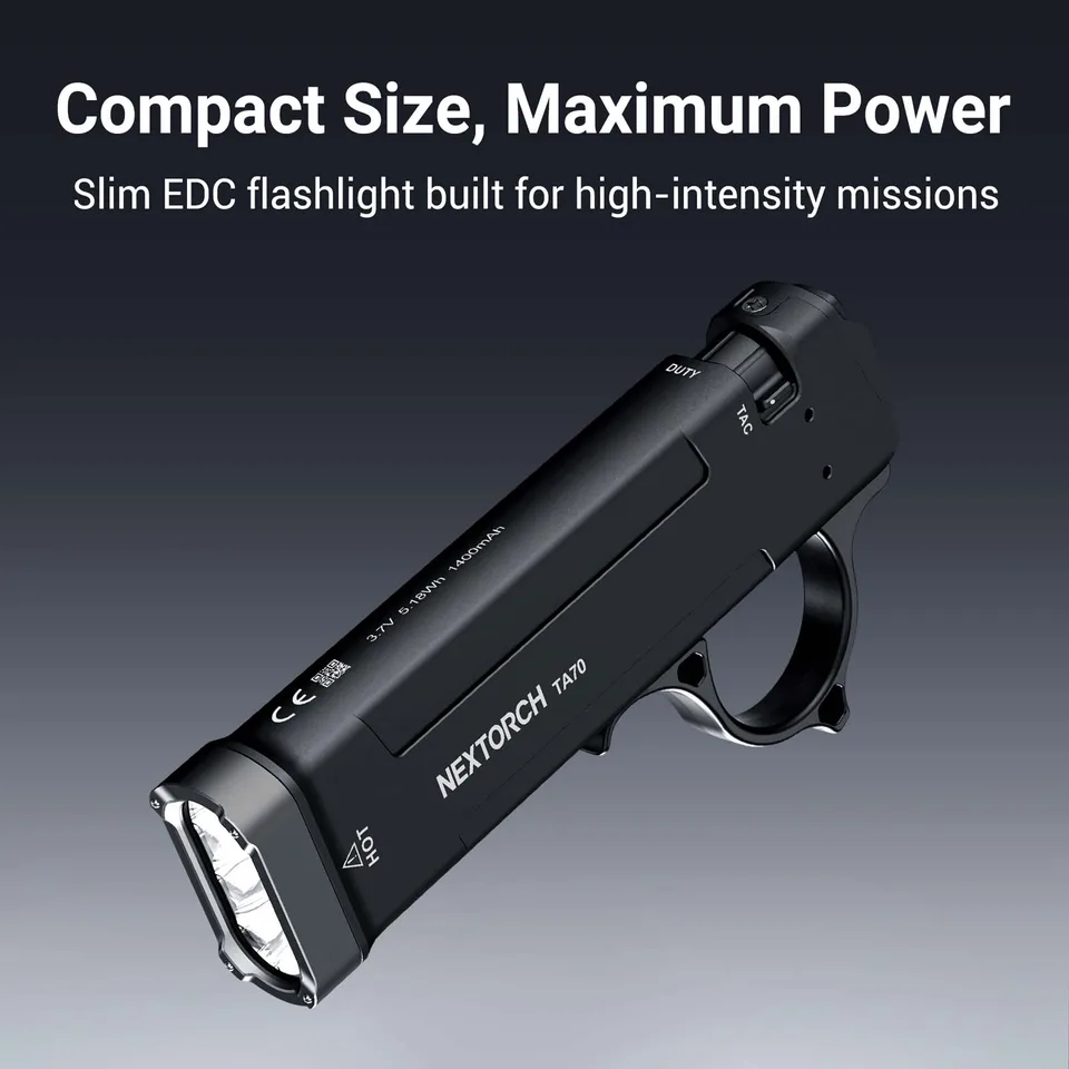 NEXTORCH TA70 EDC タクティカル懐中電灯、フラット懐中電灯、充電式
