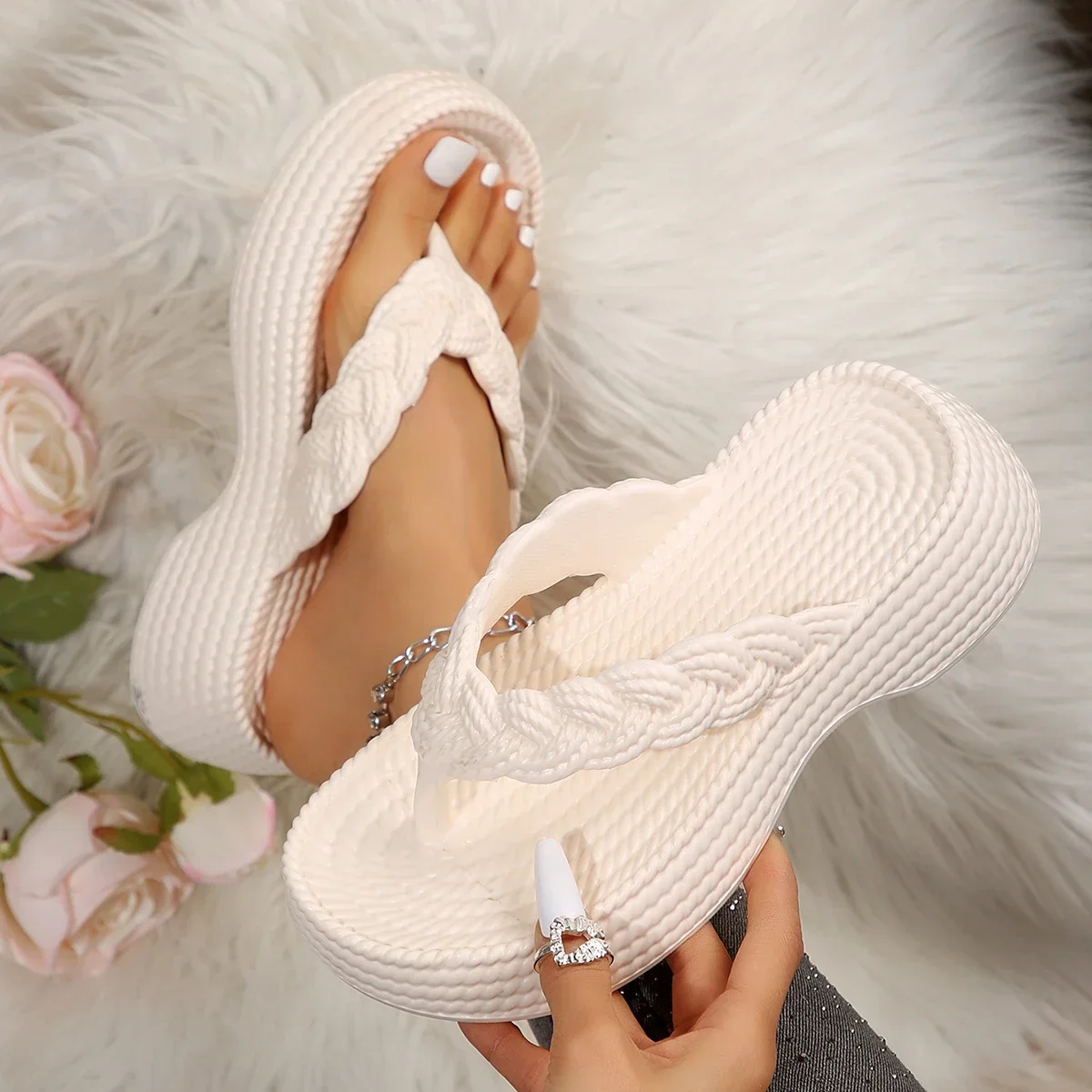 

Women Slippers Platform Wedges Flip Flops Summer Casual Cozy Slides Women Designer Beach Dress Sandal Fashion Sport Ladies Shoes