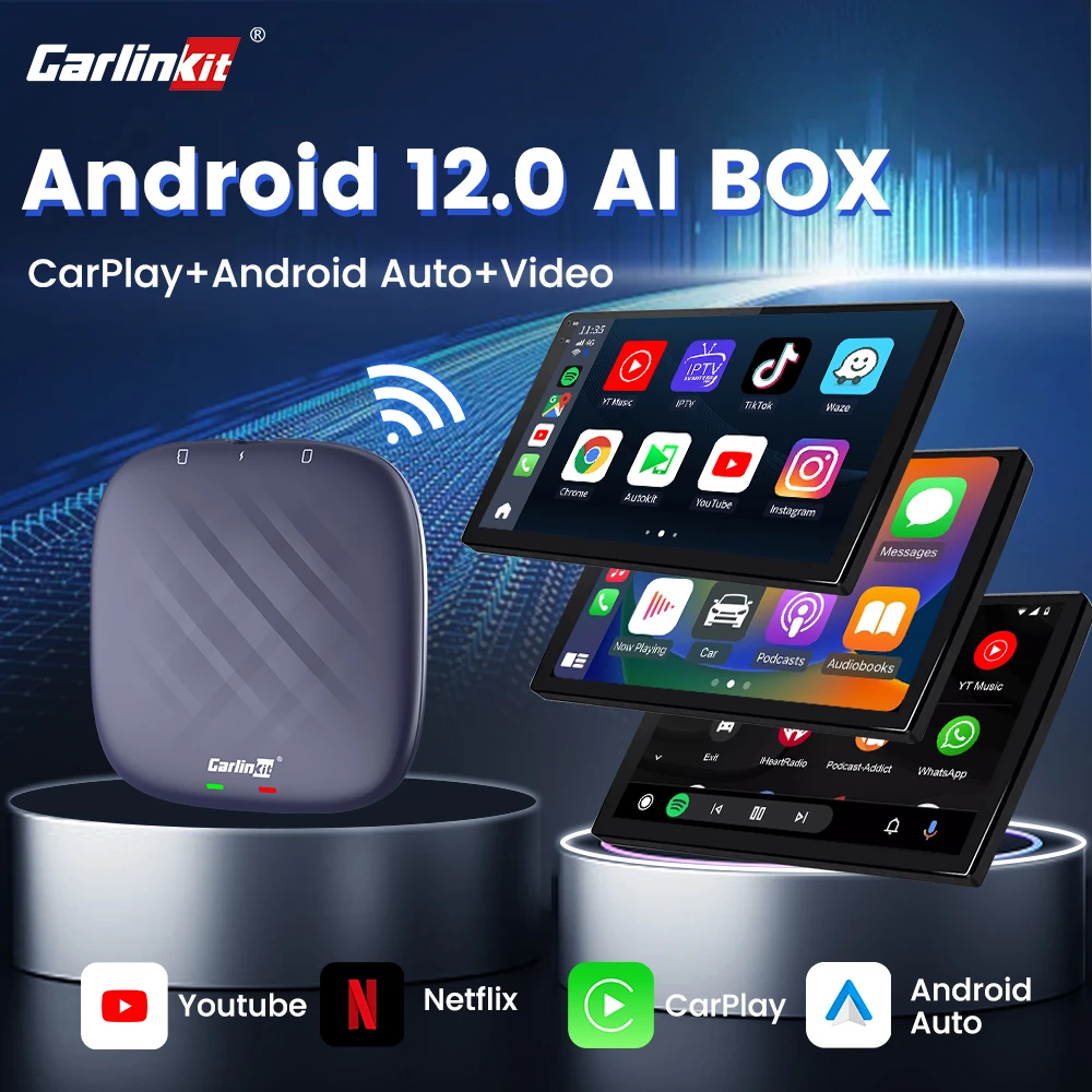 CarlinKit Best Android 12 CarPlay Mini Ai Box QCM6125 Streaming Box