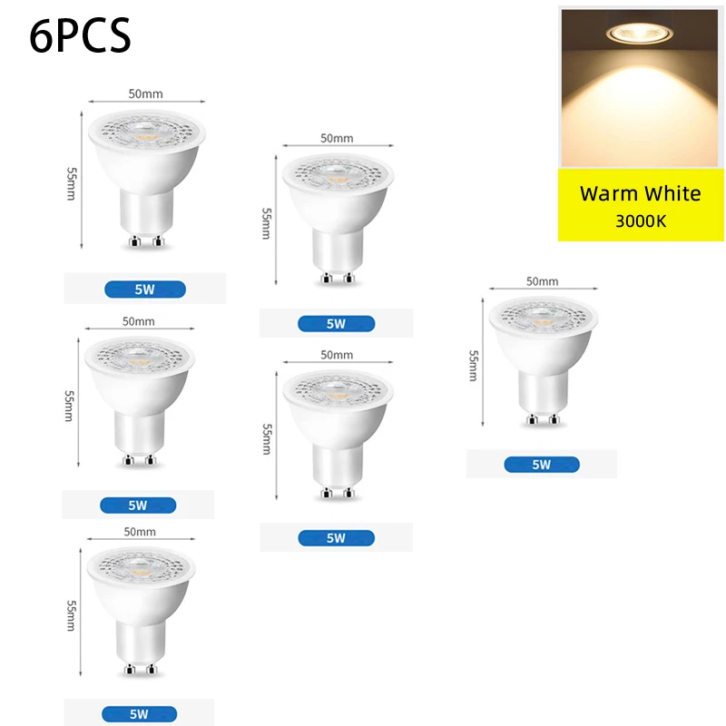 6PCS Warm 5W
