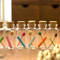50pcs 0.5mL Mini Small Tiny Clear Cork Stopper Glass Bottles Vials Wholesale  shipping 2