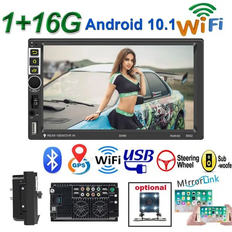 

Touch Screen Car Stereo Double Din 2 Systems Compatible 7 Inch HD Touchscreen Audio Receiver Player With FM Radio Bluetoothes