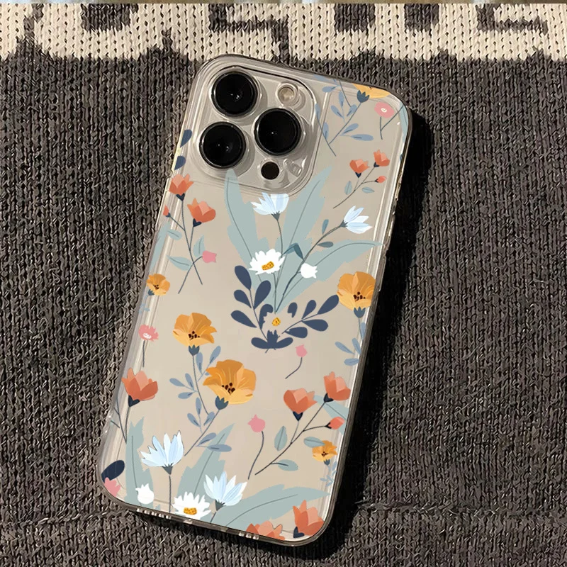 Clear Soft Transparent Floral Phone Case Cover