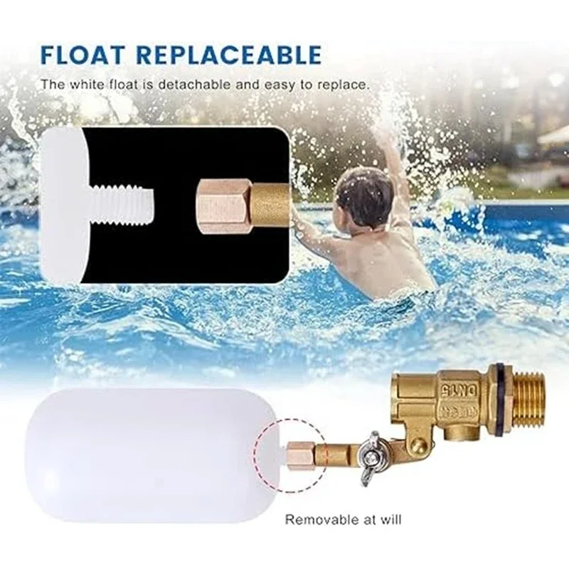 1 Inch Float Valve Water Float Valve For Pond Valve Shutoff Auto Fill For Livestock Tanks Aquariums 1PCS