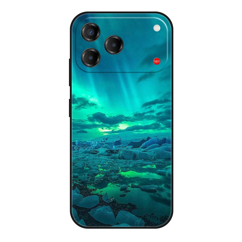 Marble Painted Soft Matte Silicone Back Cover - Elegant Design Case