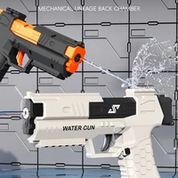 Children Summer Magazine Clip Water Gun non Electric Pistol High-Pressure Full Automatic Shooting Water Beach Toy Gun For Kids