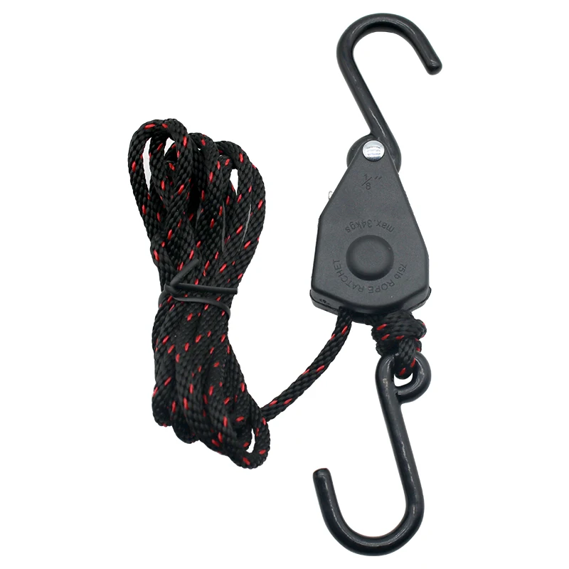 Pulley Ratchets Adjustable Rope Fastener Hangers Tensioner Fixed Buckle Lights Lifting Awning Wind Rope Camping Tool 1 Set