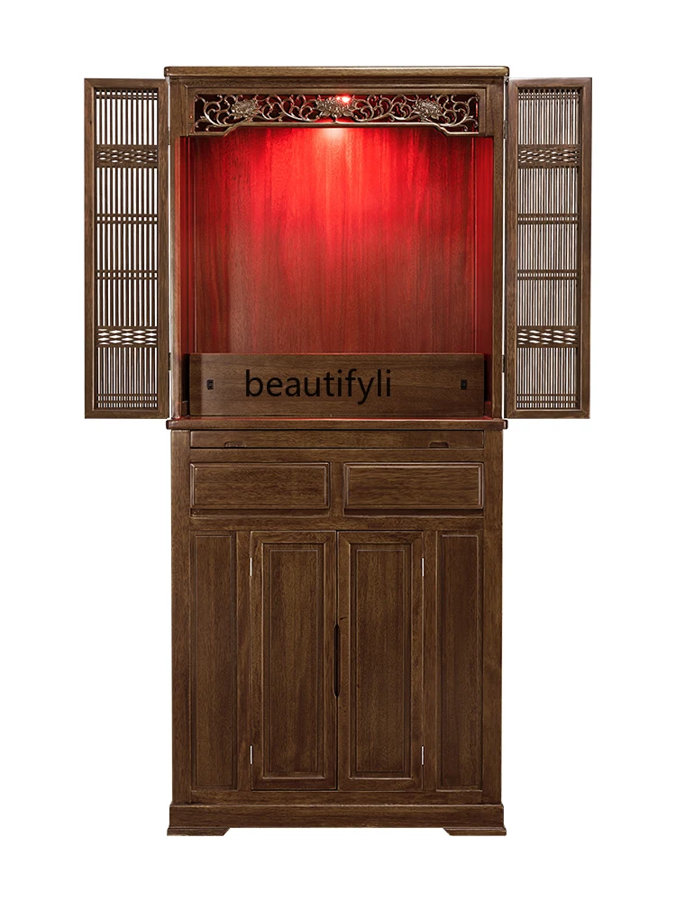 

Solid Wood Buddha Niche New Chinese Style Clothes Closet Buddha Cabinet Modern Minimalist Cabinet Home