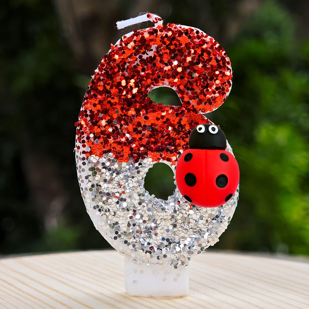 Niedliche 3D-Marienkäfer-Kerze, Insekten-Thema Geburtstagstorten-Deko für Kinder-Gartenparty-Kerzen – Detail 7