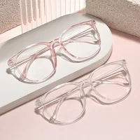 Lunettes d'ordinateur transparentes à grande monture pour femmes, rondes, Anti-lumière bleue, optique, lentille plate, Protection des yeux, lunettes unies 1