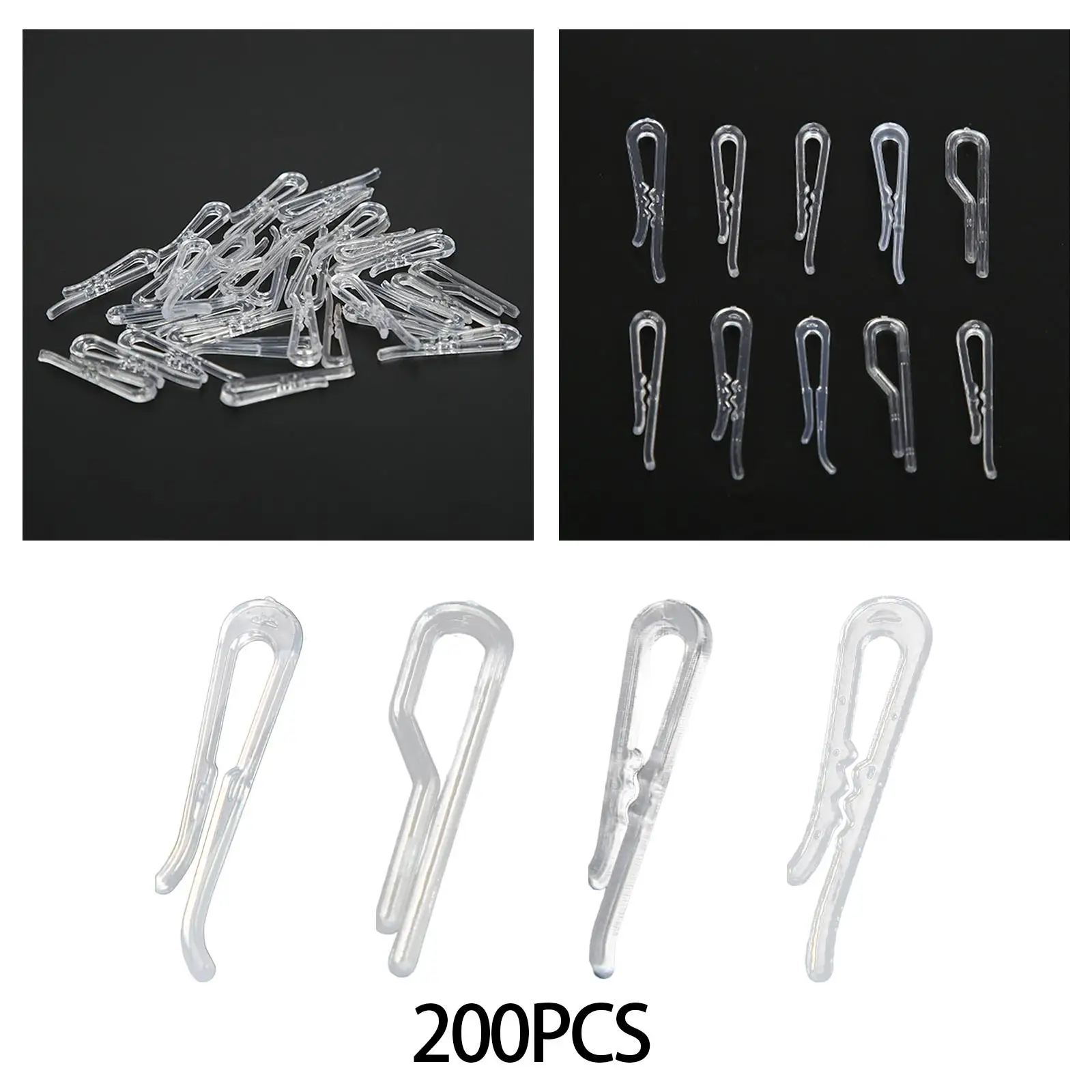 200Pcs Shirt Clips Sock Skirts Cloth Clip Transparent Plastic Alligator Clip 4