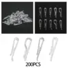 200Pcs Shirt Clips Sock Skirts Cloth Clip Transparent Plastic Alligator Clip 4