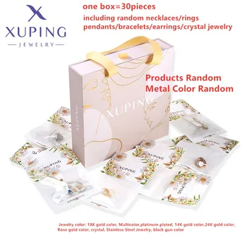 Xuping Jewelry Fashion Promotion Charm Gold Color Plated Mixed Rings Earrings Crystal Jewelry Necklace Pendants Box 1